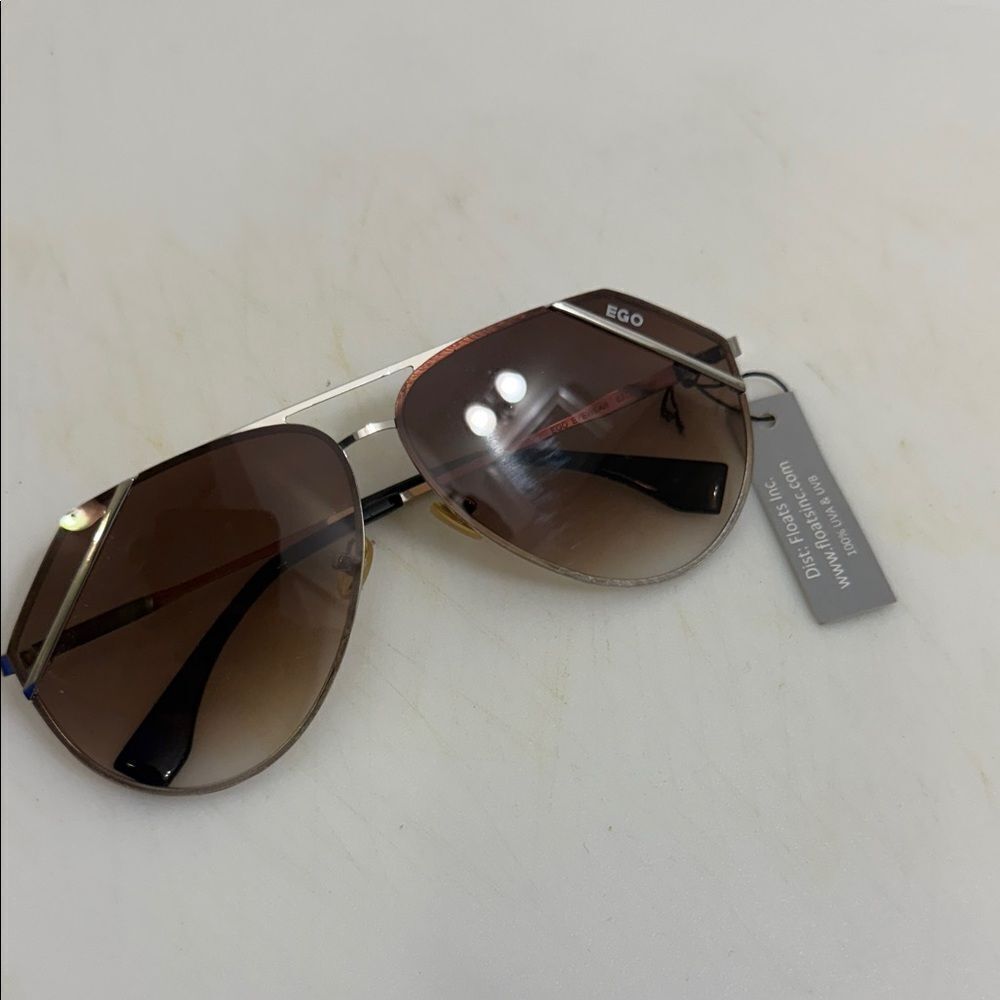 EGO Gradient Brown Aviator Sunglasses NWT - Large Frames